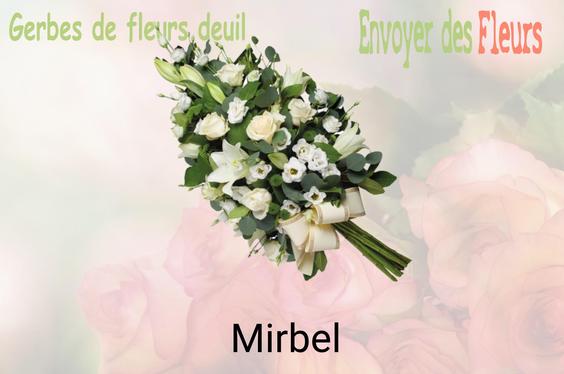 Gerbe de fleurs de deuil livrée à Mirbel